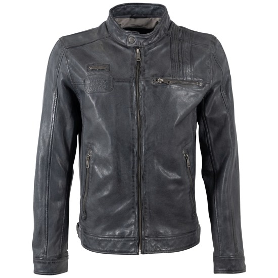 Męska skórzana kurtka Mauritius antracytowa MMPietar