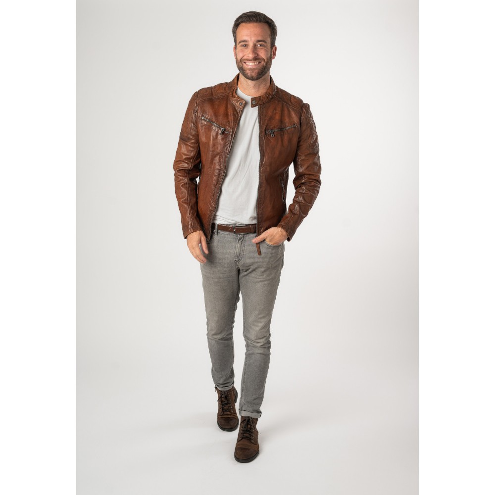 Męska skórzana kurtka Mauritius Cognac MMReeser - readytowear