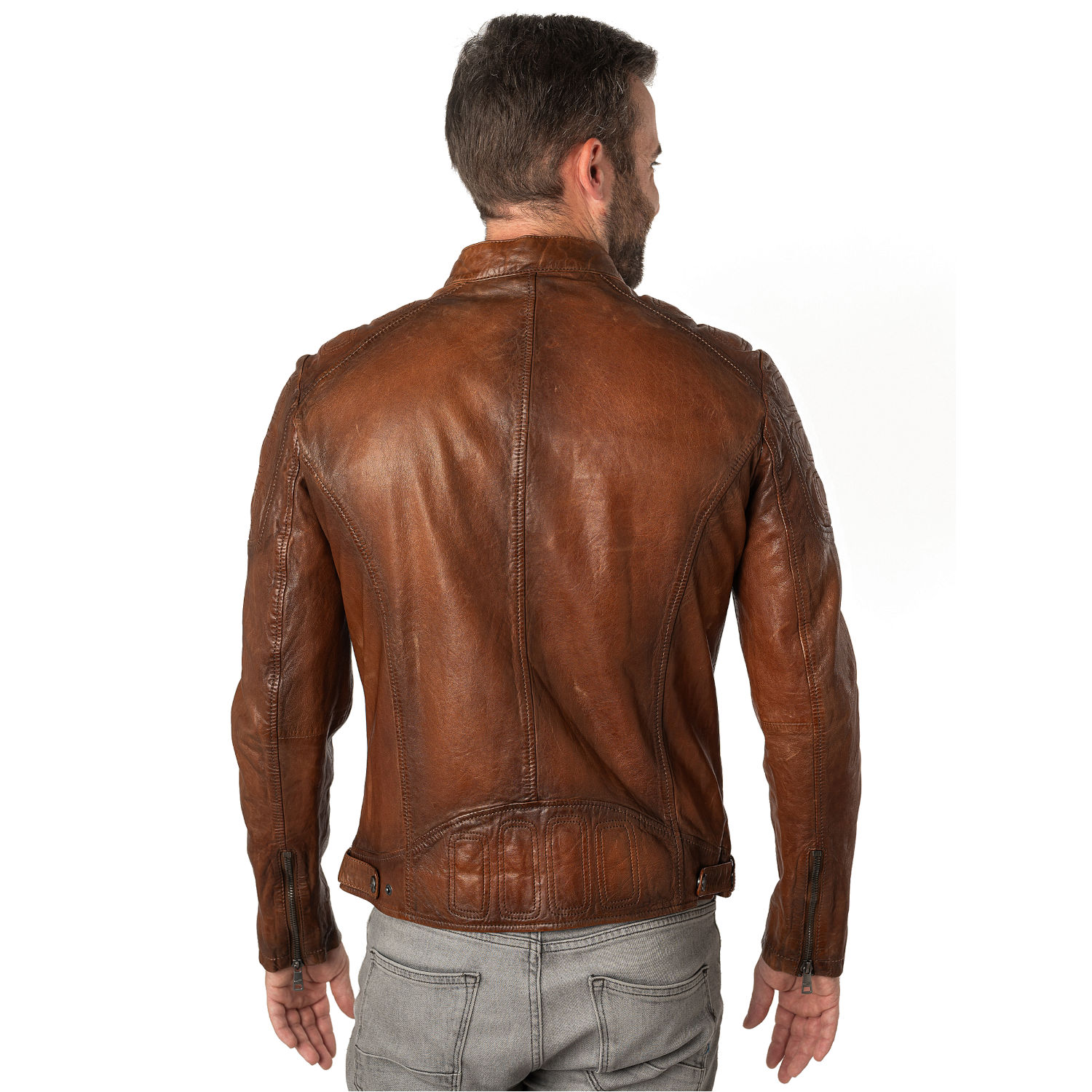 Męska skórzana kurtka Mauritius Cognac MMReeser – Kurtki skórzane
