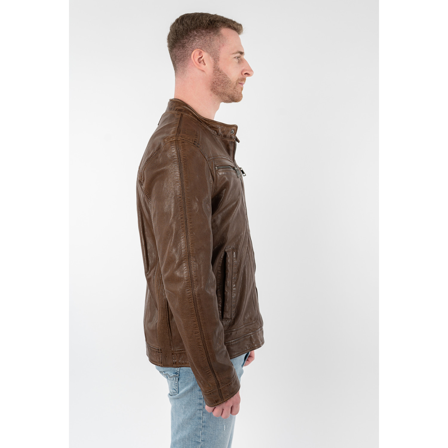 Męska skórzana kurtka Mauritius Dusty Brown MMRoley