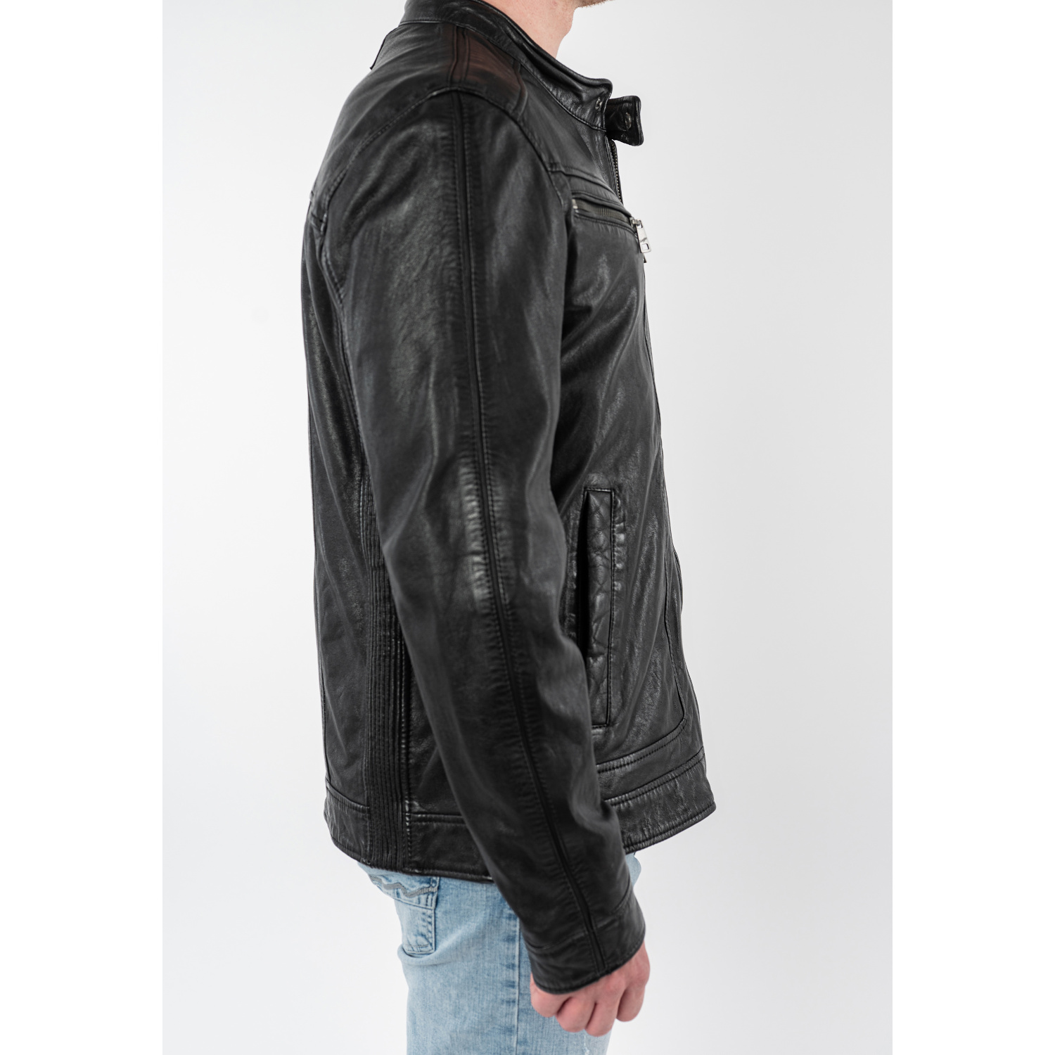 Męska skórzana kurtka Mauritius Czarna MMRoley