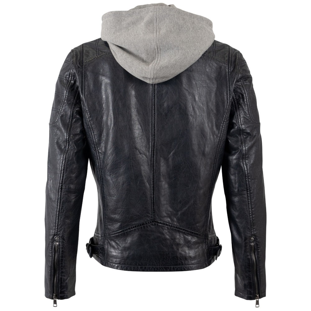 Męska skórzana kurtka Mauritius Ciemnogranatowa MMRylo - readytowear