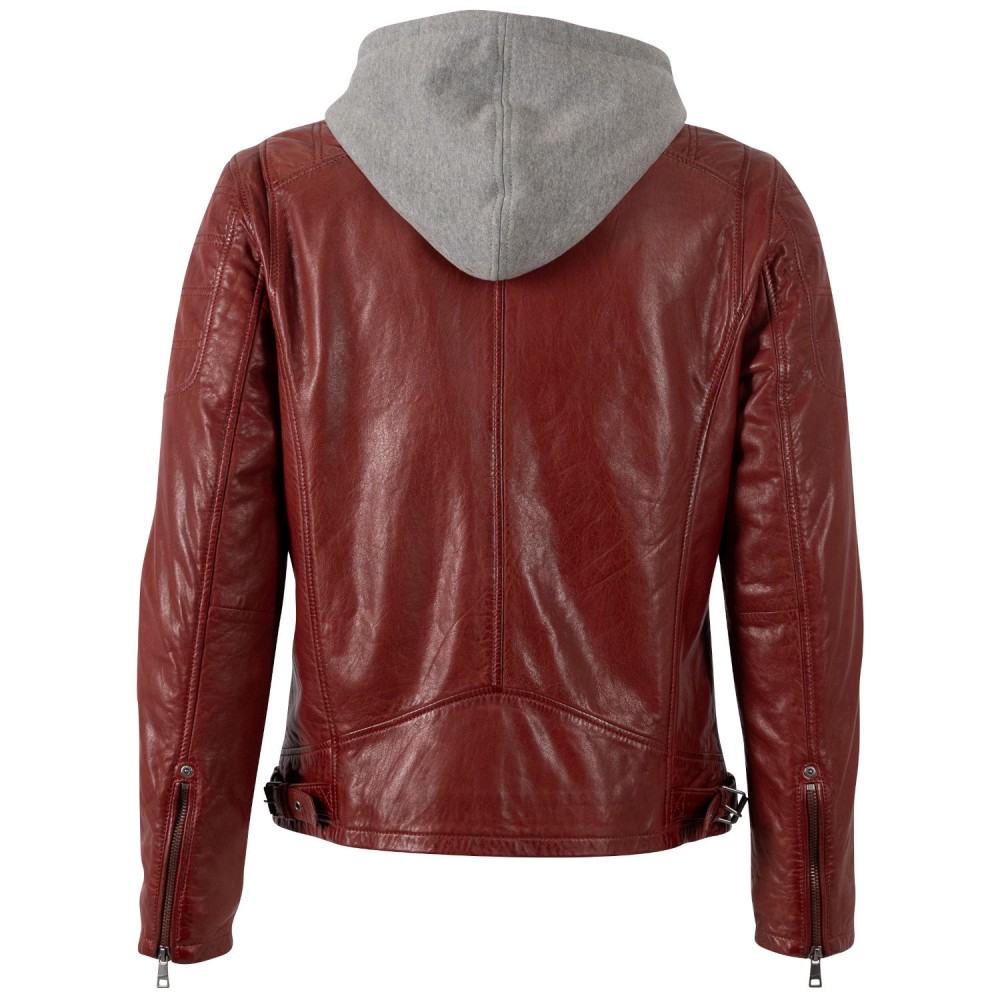 Męska skórzana kurtka Mauritius bordowa MMRylo - readytowear