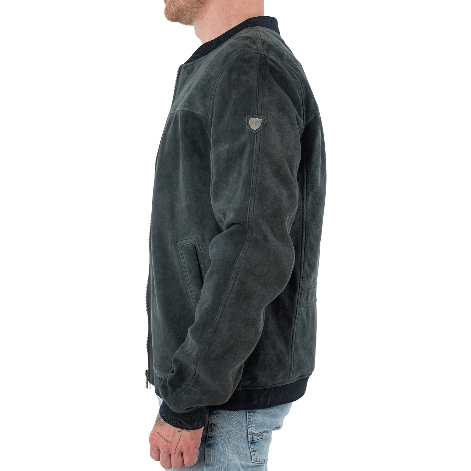 Męska skórzana kurtka Mauritius granatowa MMSahol – Kurtki skórzane