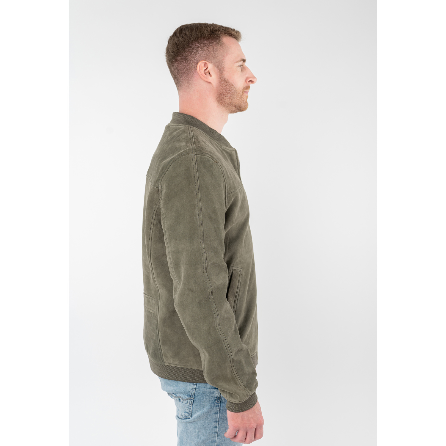 Męska skórzana kurtka Mauritius Jasnooliwkowa MMSahol – Kurtki skórzane