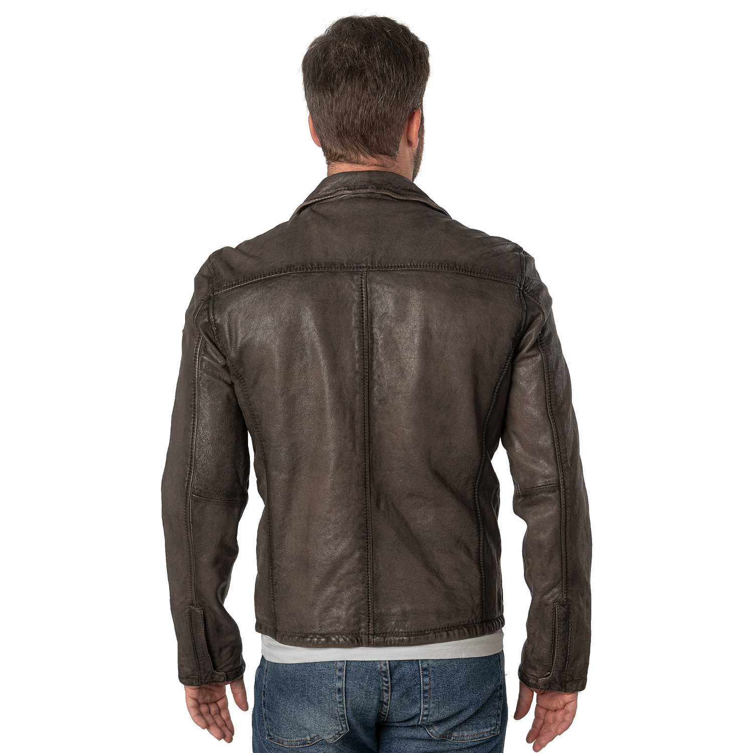 Męska skórzana kurtka Mauritius Antyczny beż MMSantiago – Kurtki skórzane