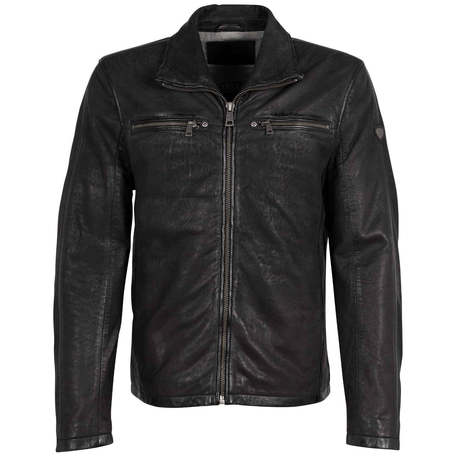 Męska skórzana kurtka Mauritius Czarna MMSantiago – Kurtki skórzane