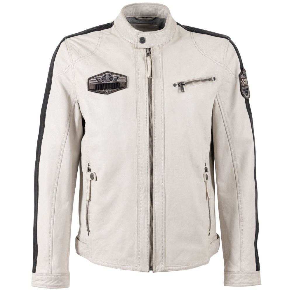 Męska skórzana kurtka Mauritius Off White MMShyko - readytowear