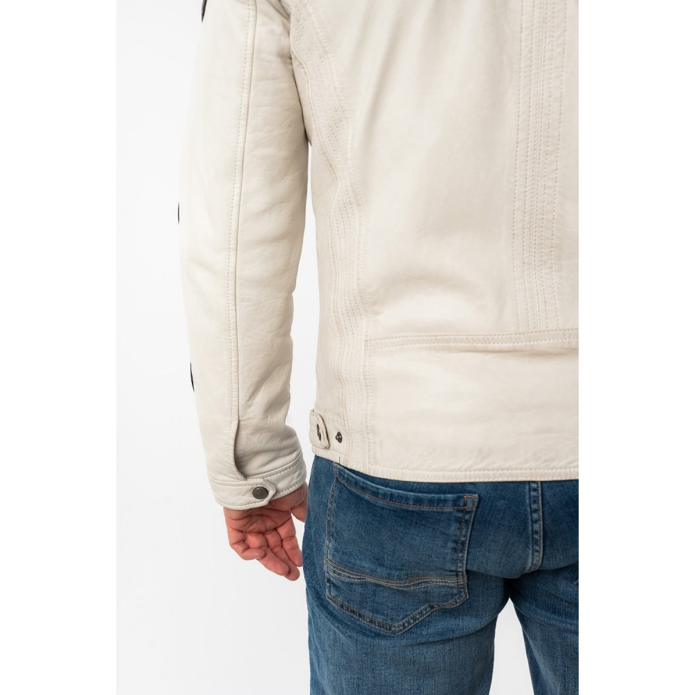 Męska skórzana kurtka Mauritius Off White MMShyko - readytowear