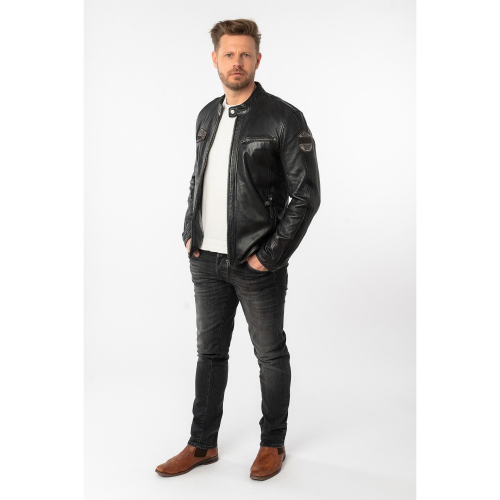 Męska skórzana kurtka Mauritius antracytowa MMShyko - readytowear