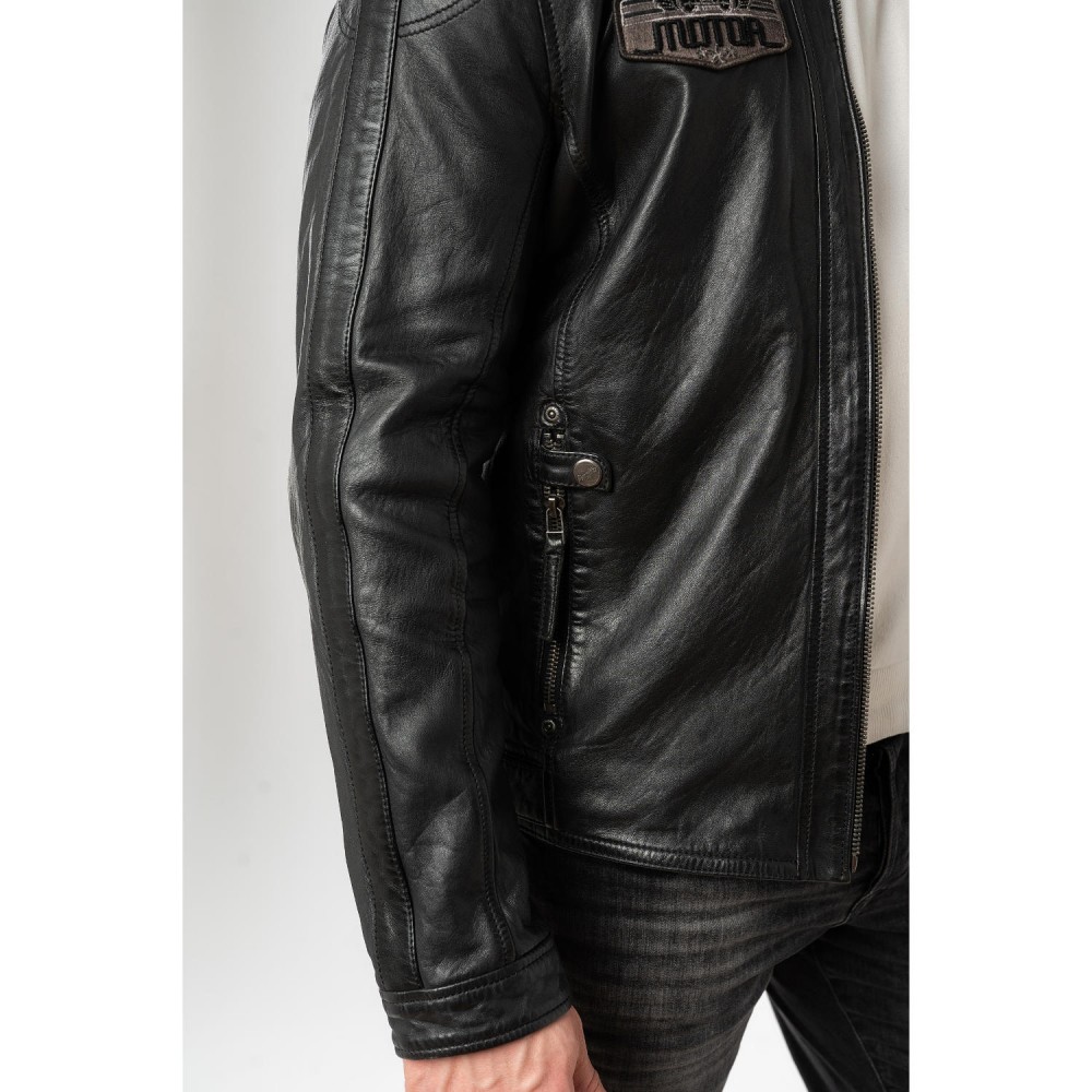 Męska skórzana kurtka Mauritius antracytowa MMShyko - readytowear