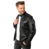 Męska skórzana kurtka Mauritius antracytowa MMShyko – Kurtki skórzane