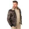 Męska skórzana kurtka Mauritius Ciemnobrązowa MMStarpilot – stoc