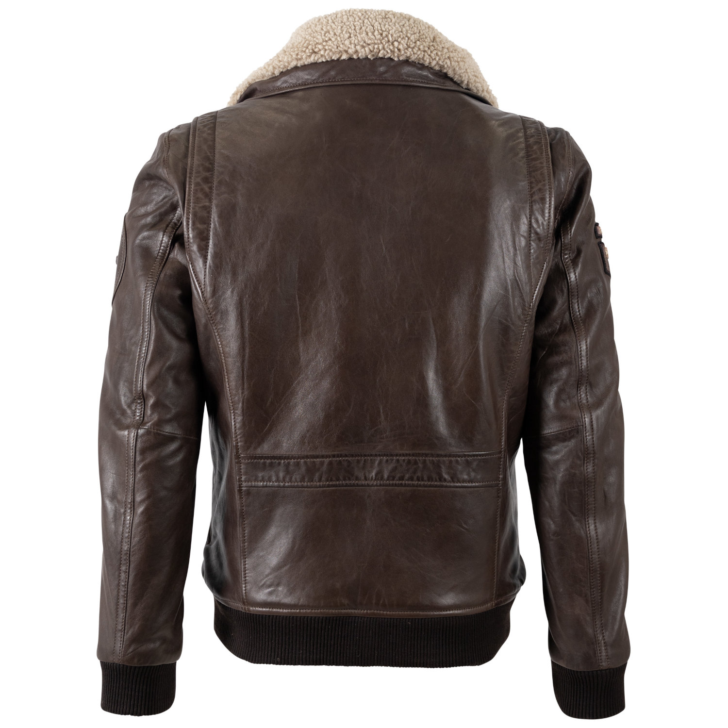 Męska skórzana kurtka Mauritius Ciemnobrązowa MMStarpilot – stoc