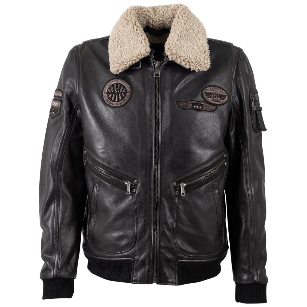 Męska skórzana kurtka Mauritius Czarna MMStarpilot - readytowear