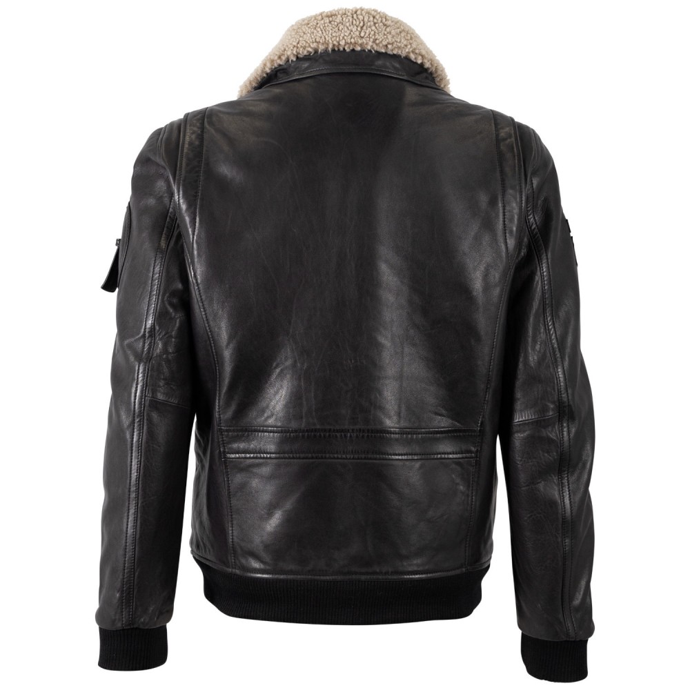 Męska skórzana kurtka Mauritius Czarna MMStarpilot - readytowear