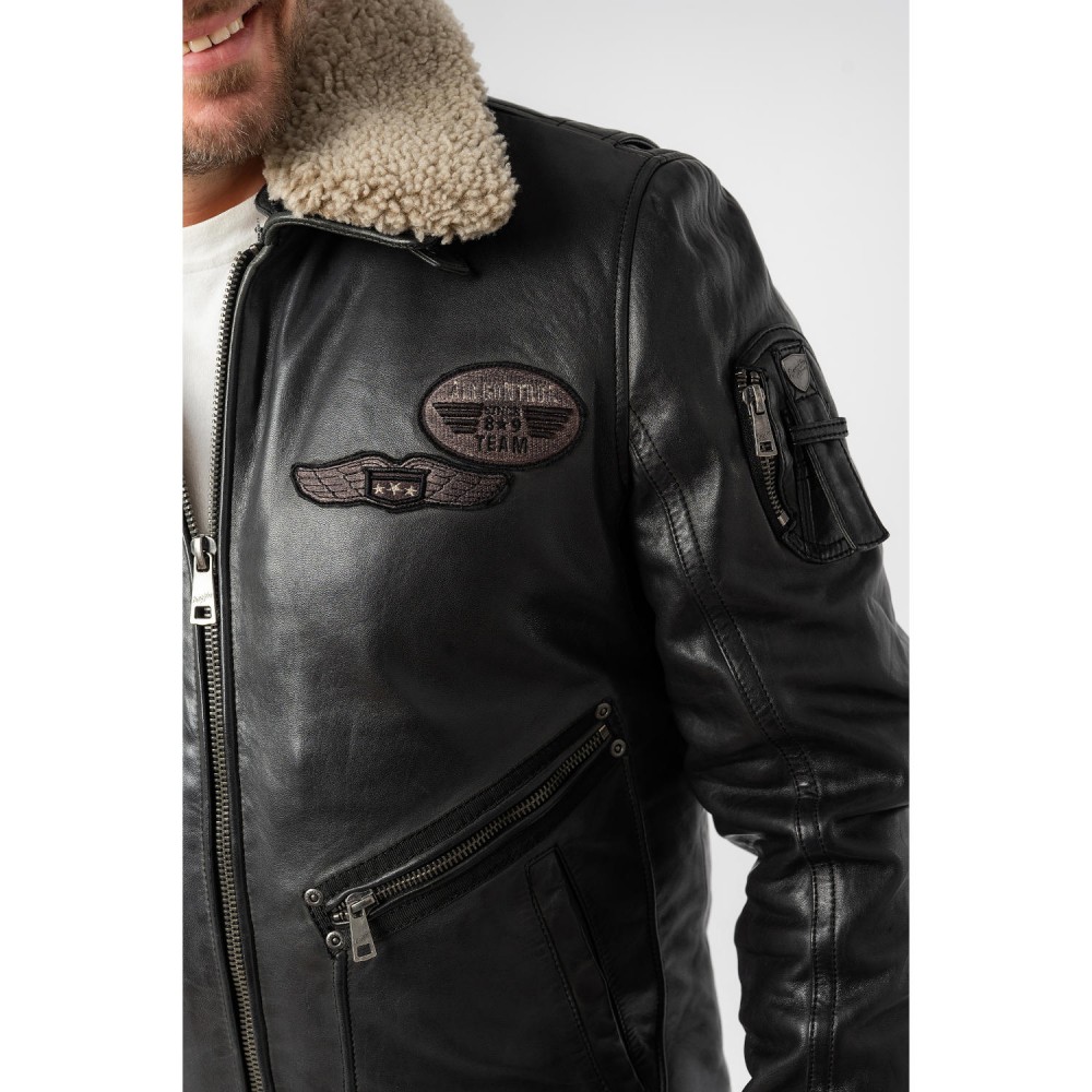 Męska skórzana kurtka Mauritius Czarna MMStarpilot - readytowear