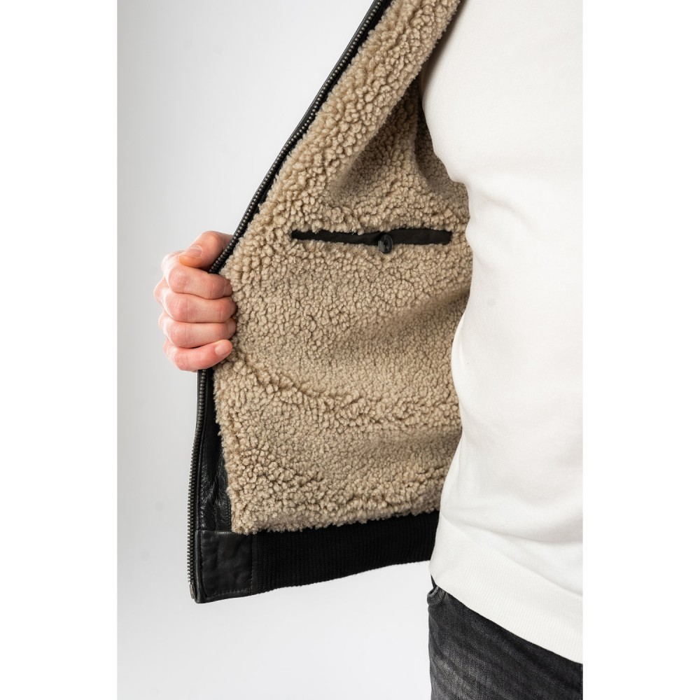 Męska skórzana kurtka Mauritius Czarna MMStarpilot - readytowear