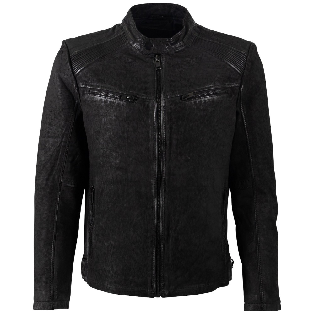 Męska skórzana kurtka Mauritius Czarna MMTaibo - readytowear