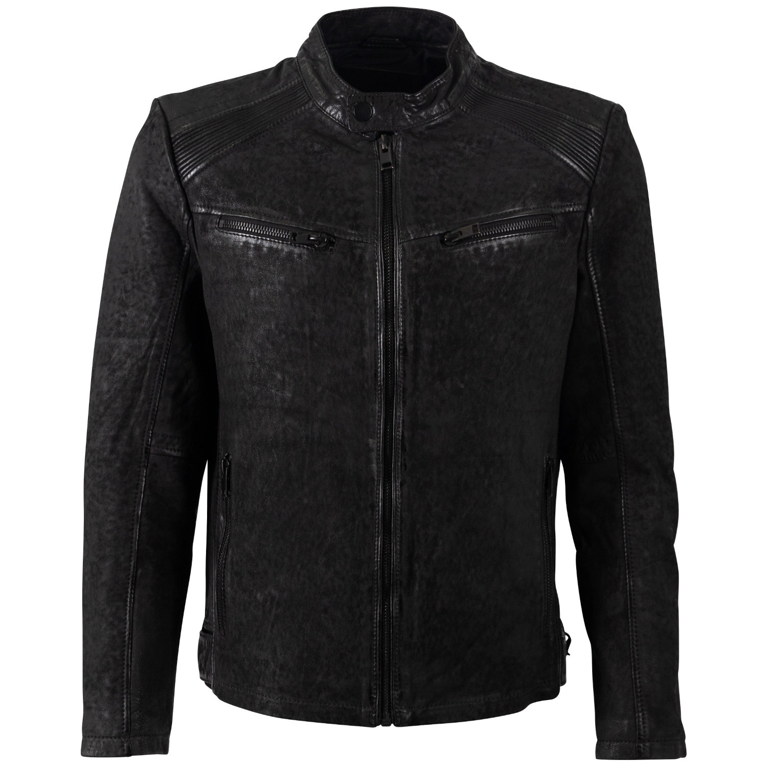 Męska skórzana kurtka Mauritius Czarna MMTaibo – stoc