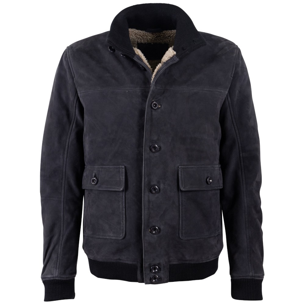 Męska skórzana kurtka Mauritius granatowa MMThalor - readytowear