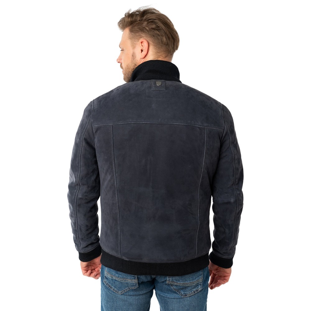 Męska skórzana kurtka Mauritius granatowa MMThalor