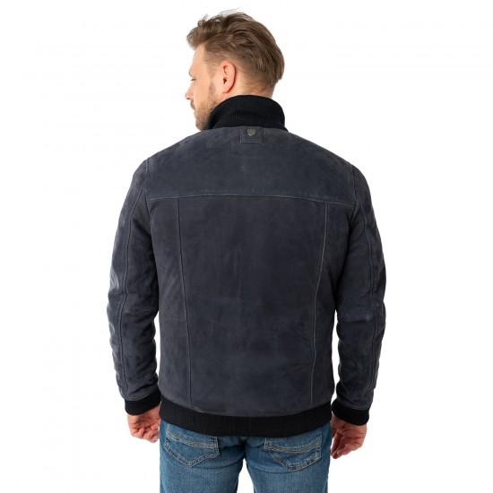 Męska skórzana kurtka Mauritius granatowa MMThalor