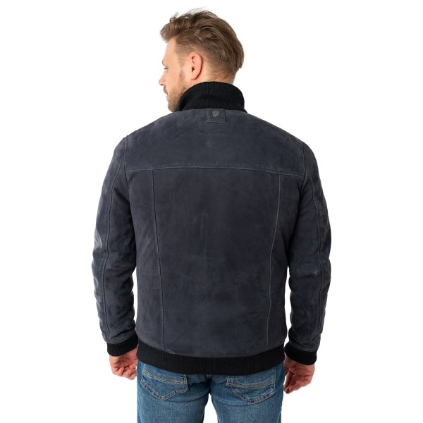 Męska skórzana kurtka Mauritius granatowa MMThalor