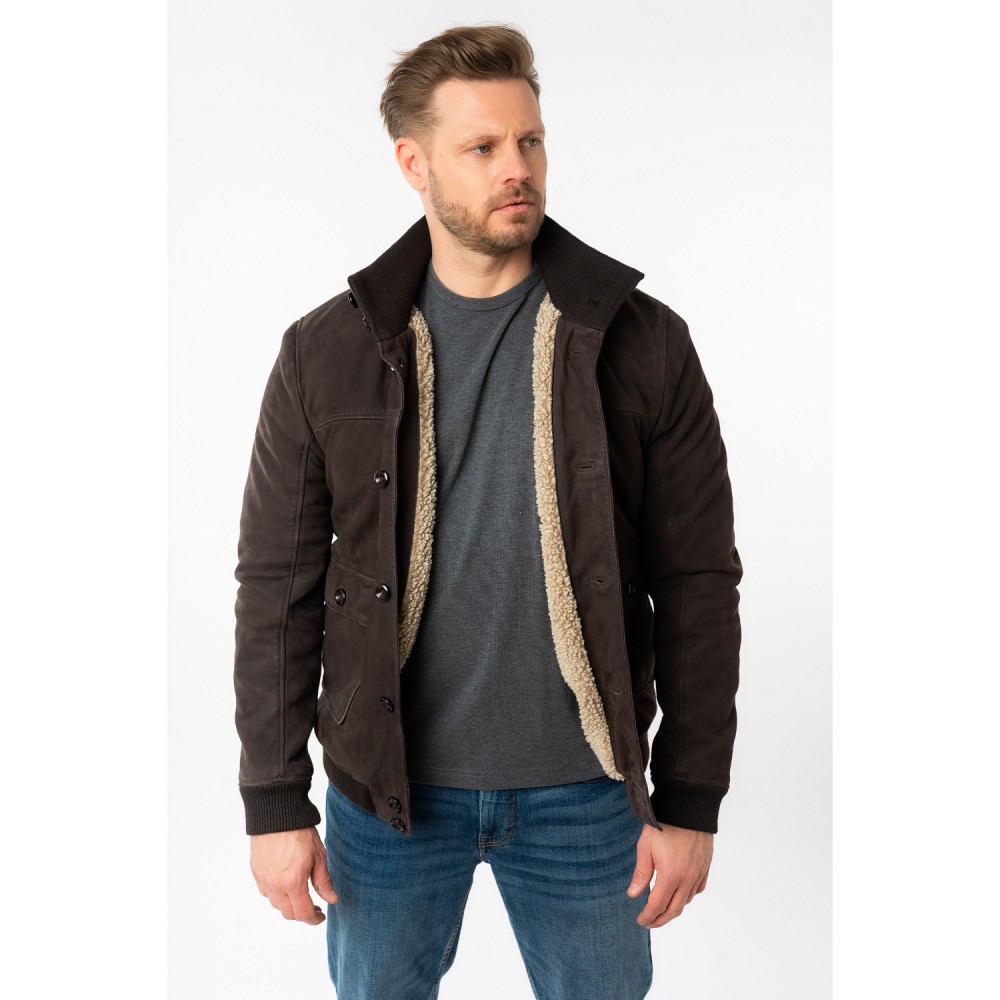 Męska skórzana kurtka Mauritius Ciemnobrązowa MMThalor - readytowear