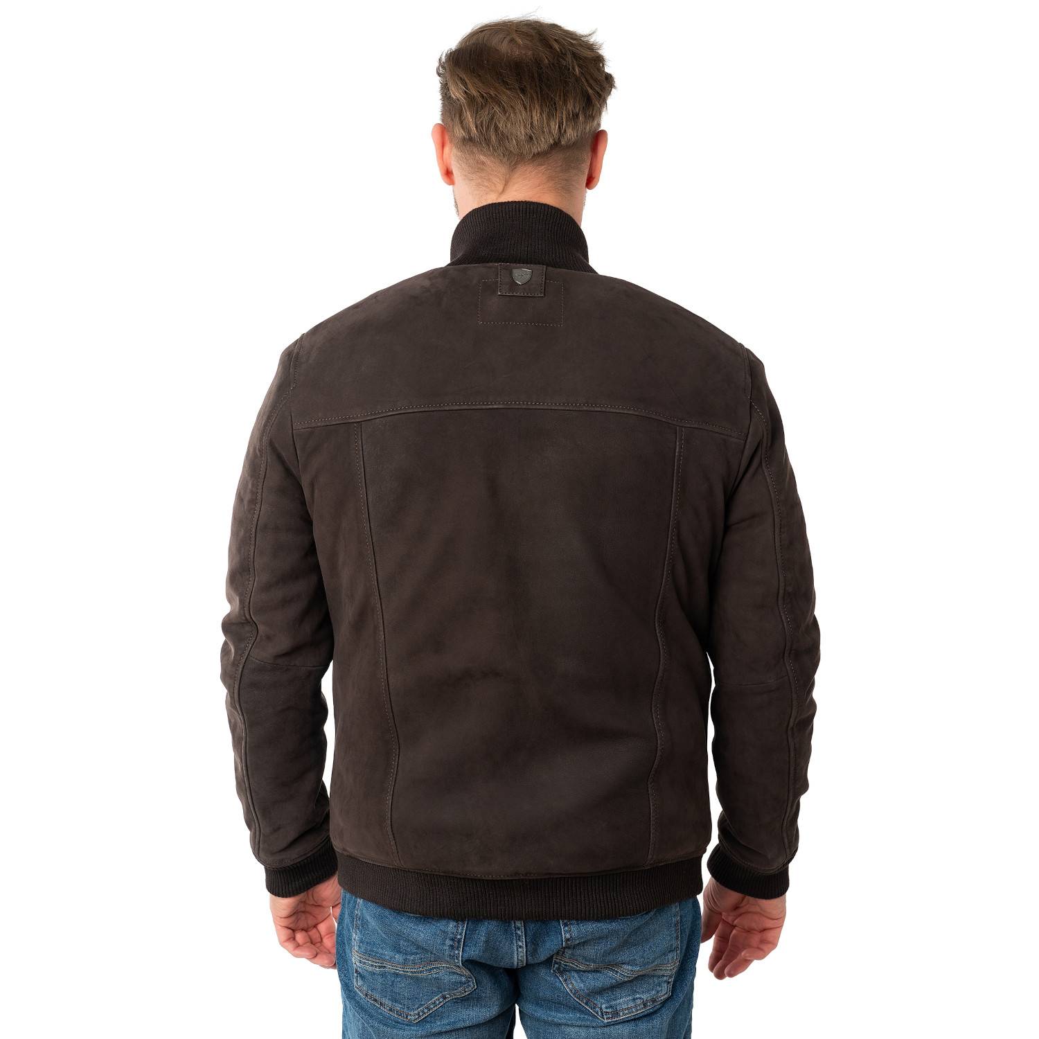 Męska skórzana kurtka Mauritius Ciemnobrązowa MMThalor – stoc