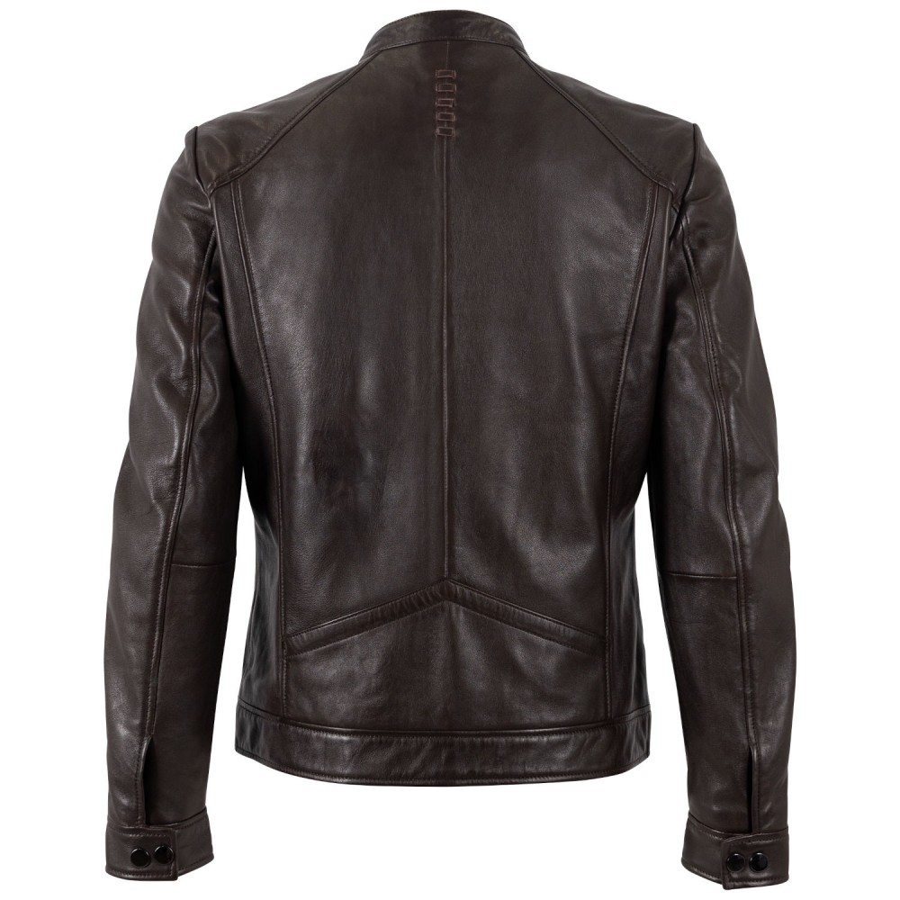 Męska skórzana kurtka Mauritius Ciemnobrązowa MMTibor - readytowear