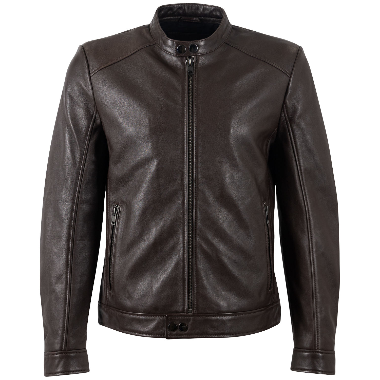 Męska skórzana kurtka Mauritius Ciemnobrązowa MMTibor – Kurtki skórzane