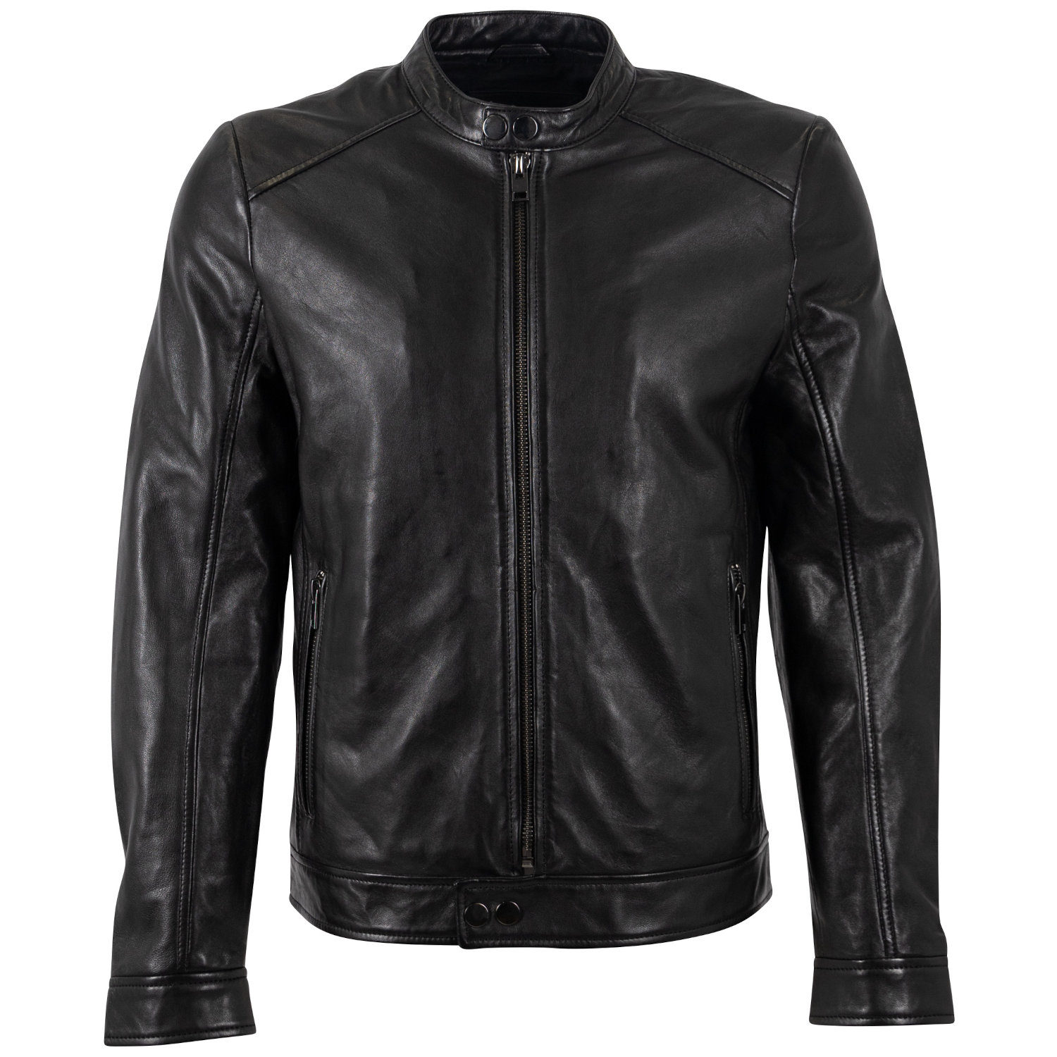 Męska skórzana kurtka Mauritius Czarna MMTibor – Kurtki skórzane