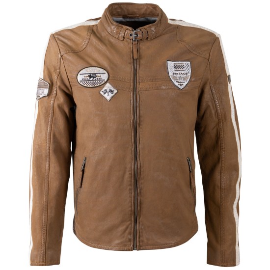 Męska skórzana kurtka Mauritius Ciemny Camel MMTorbu
