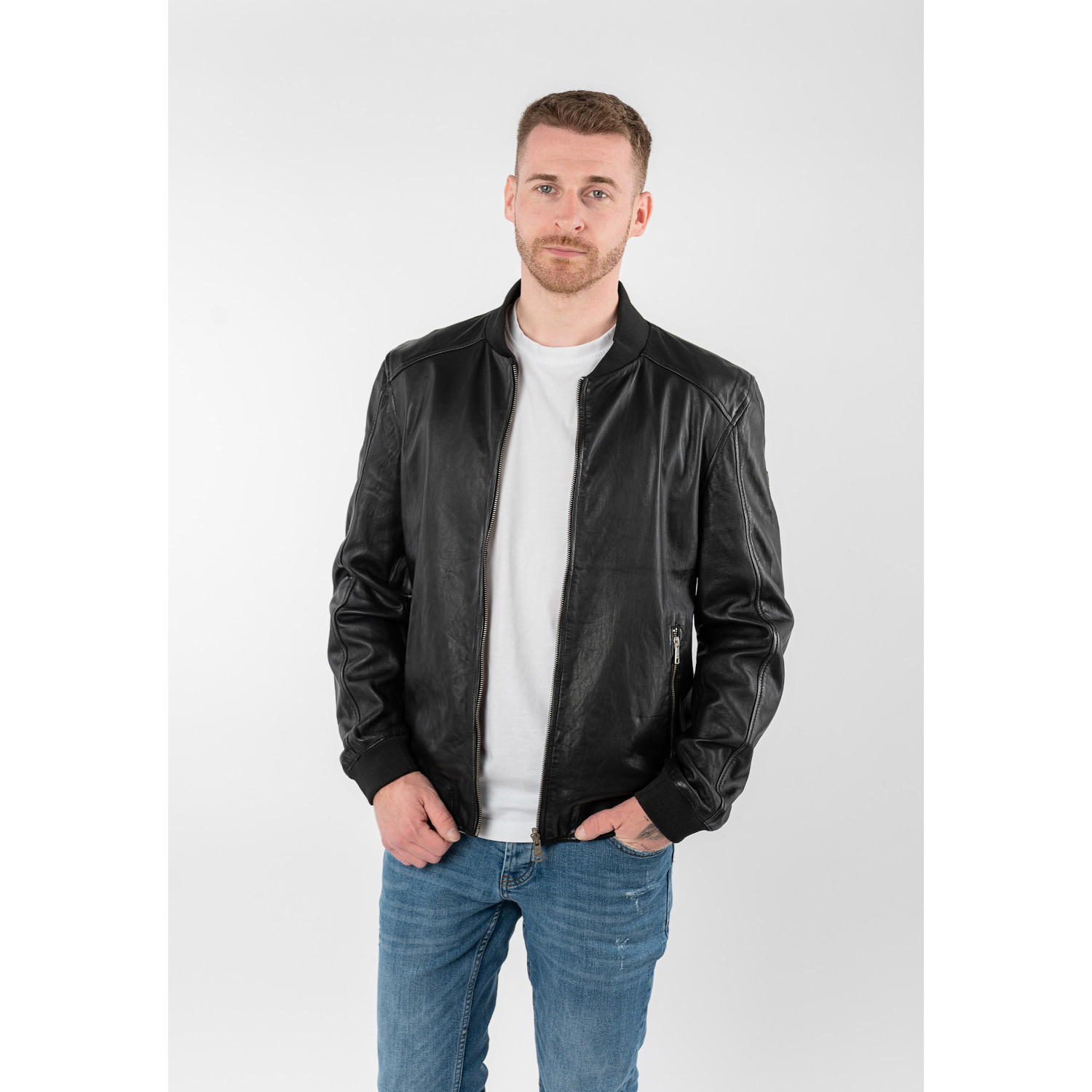 Męska skórzana kurtka Mauritius Czarna MMTorino – Kurtki skórzane
