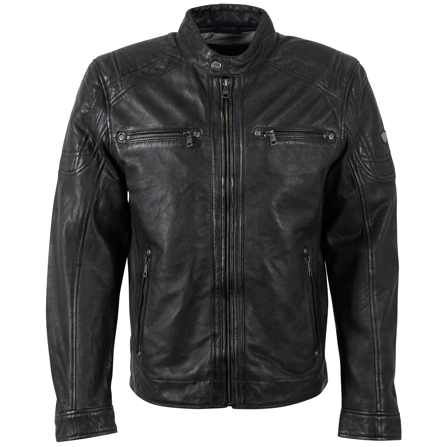 Męska skórzana kurtka Mauritius Czarna MMVitum – BLACK FRIDAY