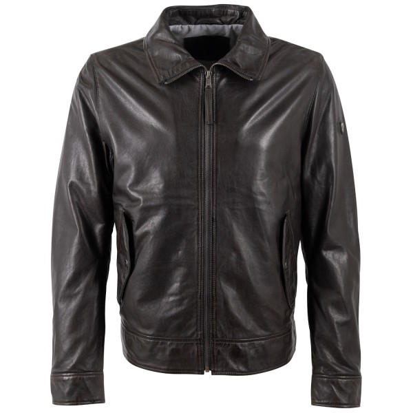 Męska skórzana kurtka Mauritius Ciemnobrązowa MMVylli