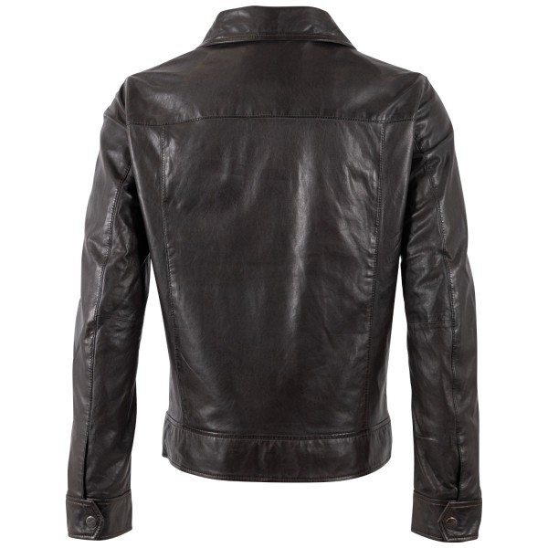 Męska skórzana kurtka Mauritius Ciemnobrązowa MMVylli