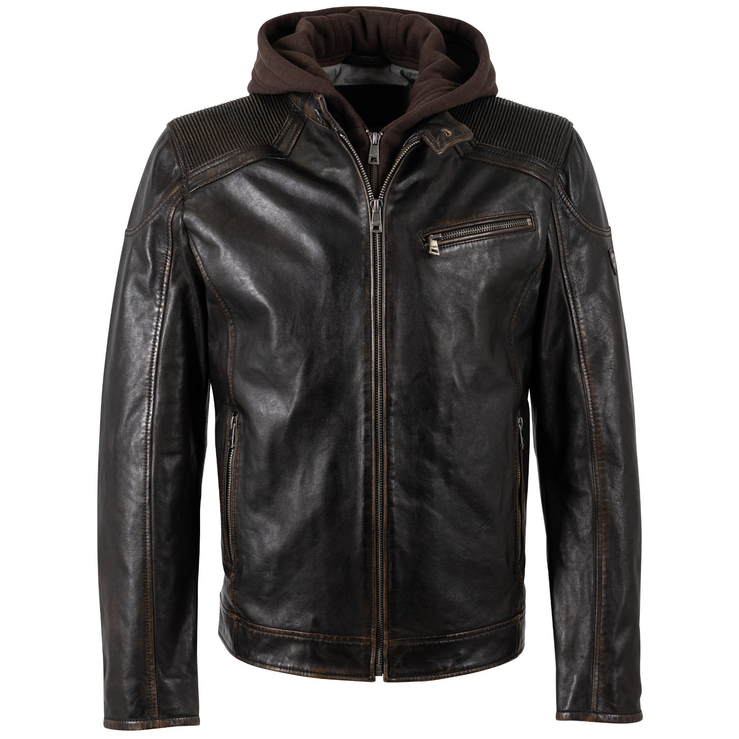 Męska skórzana kurtka Mauritius Czarna Vintage MMWanjo