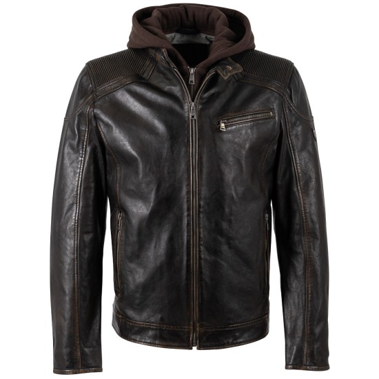 Męska skórzana kurtka Mauritius Czarna Vintage MMWanjo