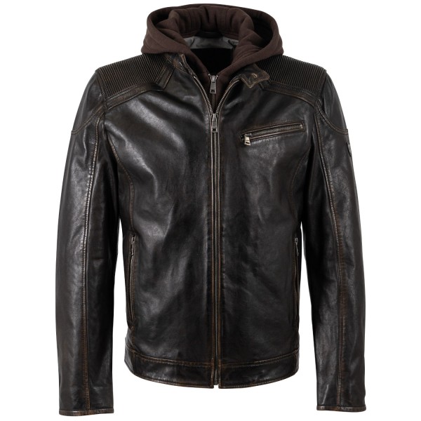 Męska skórzana kurtka Mauritius Czarna Vintage MMWanjo