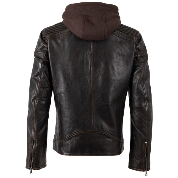 Męska skórzana kurtka Mauritius Czarna Vintage MMWanjo