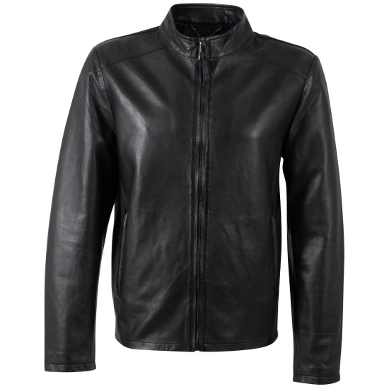 Męska skórzana kurtka Mauritius Srebrno-czarna MSMKelwin