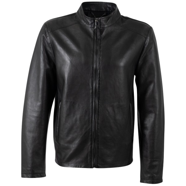 Męska skórzana kurtka Mauritius Srebrno-czarna MSMKelwin