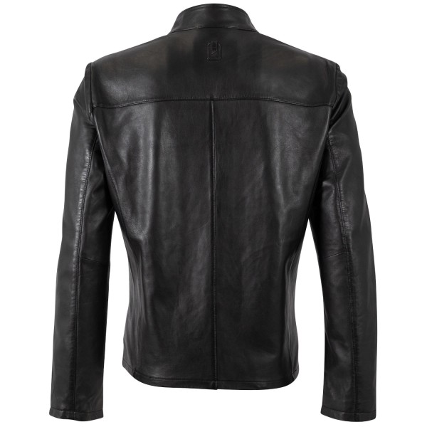 Męska skórzana kurtka Mauritius Srebrno-czarna MSMKelwin