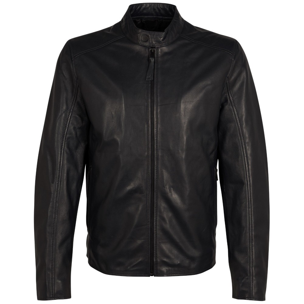 Męska skórzana kurtka Mauritius Srebrna Granatowa MSMKovin - readytowear