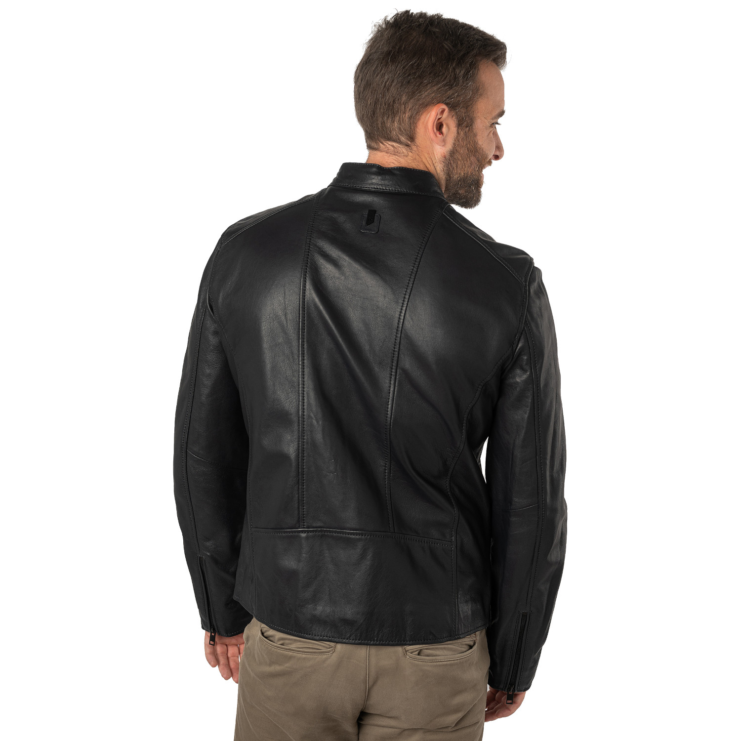 Męska skórzana kurtka Mauritius Srebrna Granatowa MSMKovin – Kurtki skórzane