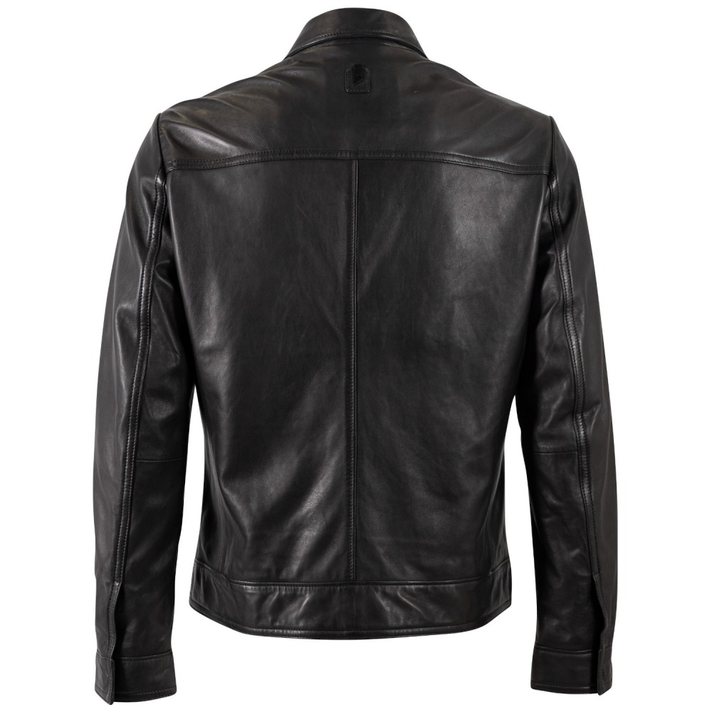 Kurtka skórzana męska Mauritius Silver czarna MSMPaako