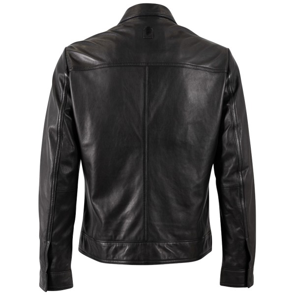 Kurtka skórzana męska Mauritius Silver czarna MSMPaako