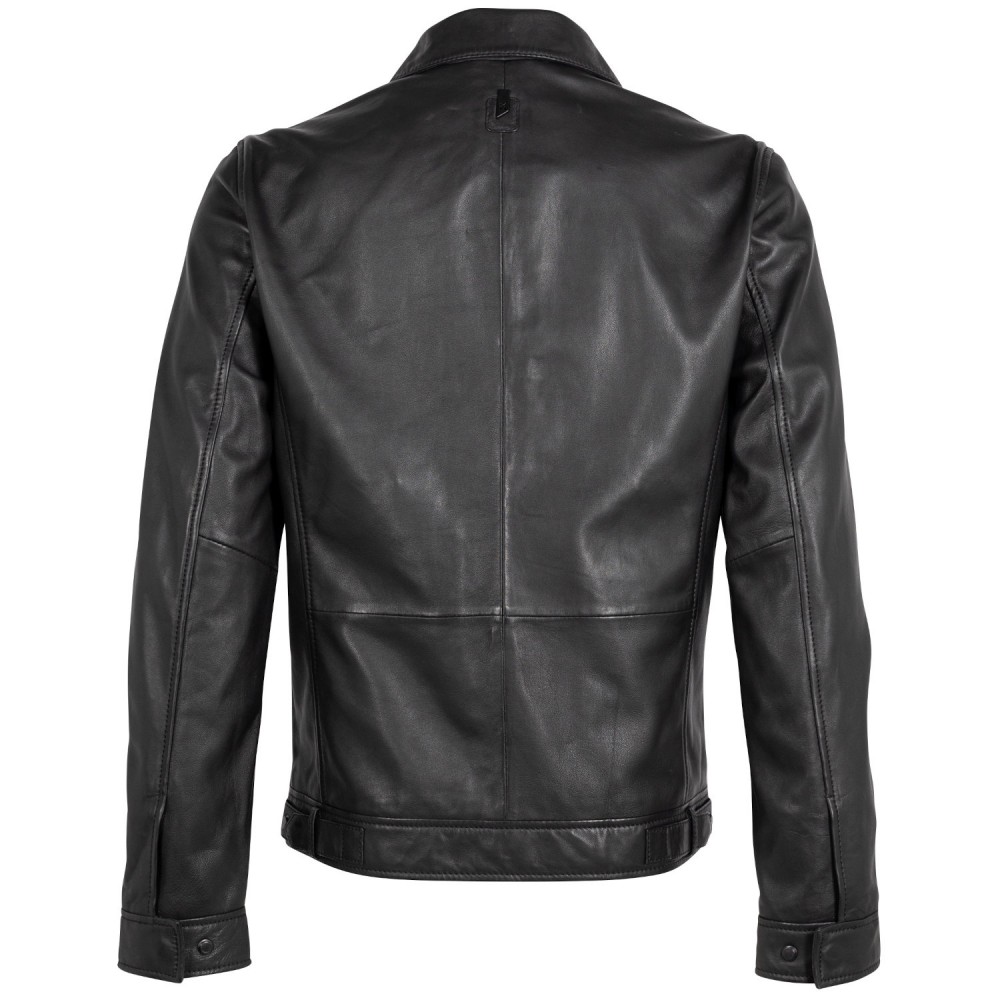 Męska skórzana kurtka Mauritius Srebrno-czarna MSMParvis